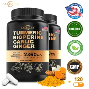 2360mg Turmeric Ginger Root Capsules with Garlic