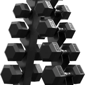Coated Hex Dumbbell Sets with Rack, 60-550lb