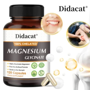Magnesium Glycinate - 120 Capsules, Helps with Sleep, Relaxation, Muscle Cramps